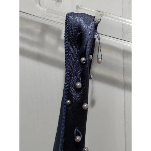 Vtg 90s Y2K Self Esteem Sleeveless Asymmetrical Blouse Satin Beaded Size XS - Picture 5 of 11